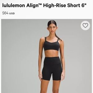 Lululemon Align High Rise 6” Biker Shorts, Size 4
